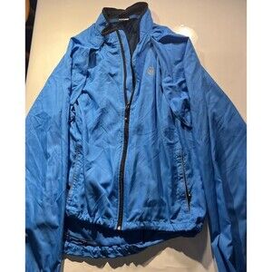 Canari Cycling Jacket Men XL Blue Full Zip Windbreaker Zip Magnet Removable EUC
